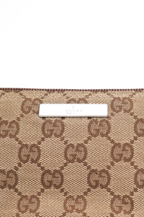 Gucci GG Monogram Brown Leather Boat Pochette