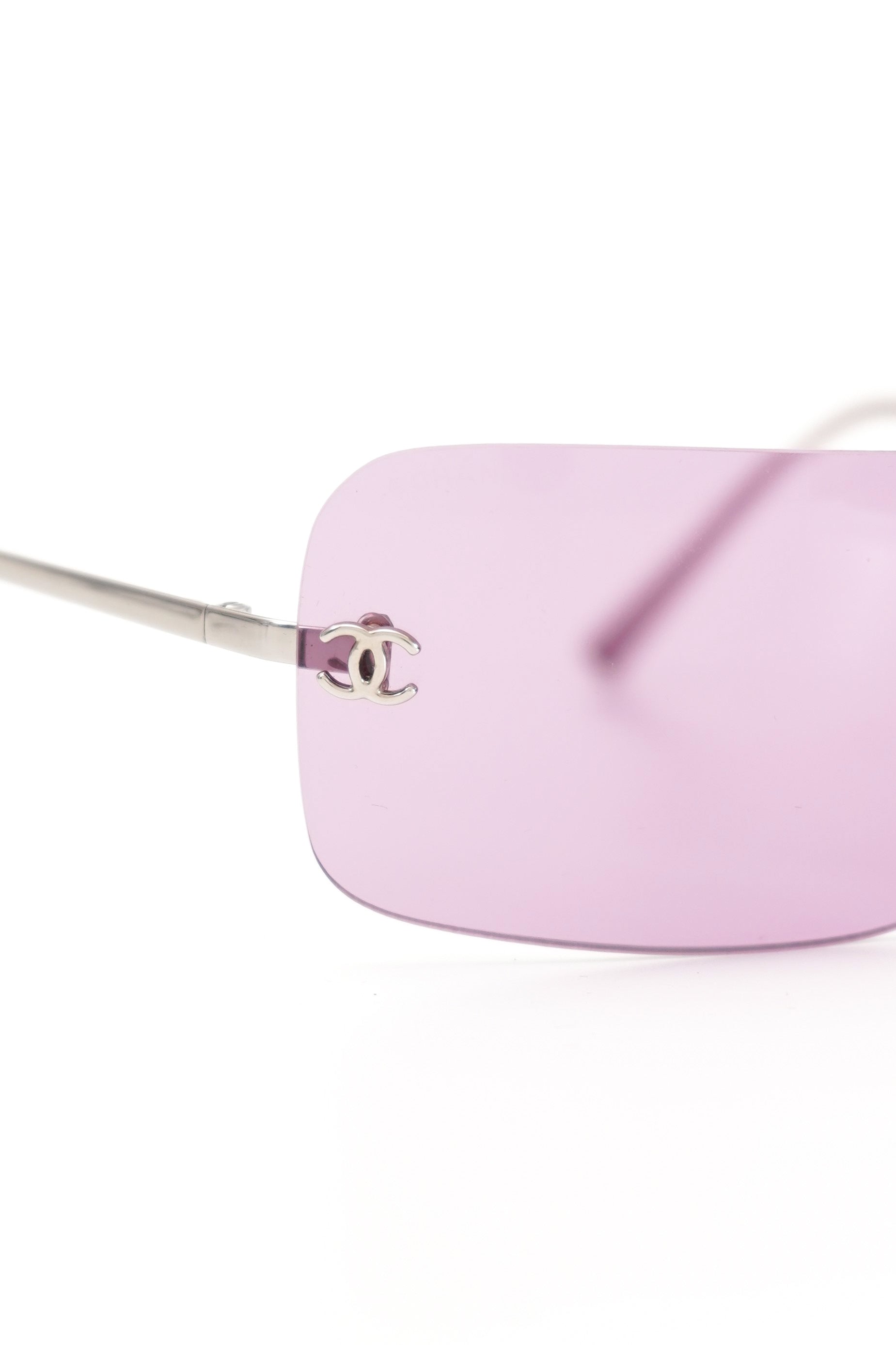 Vintage Chanel Pink Rimless Sunglasses 4017