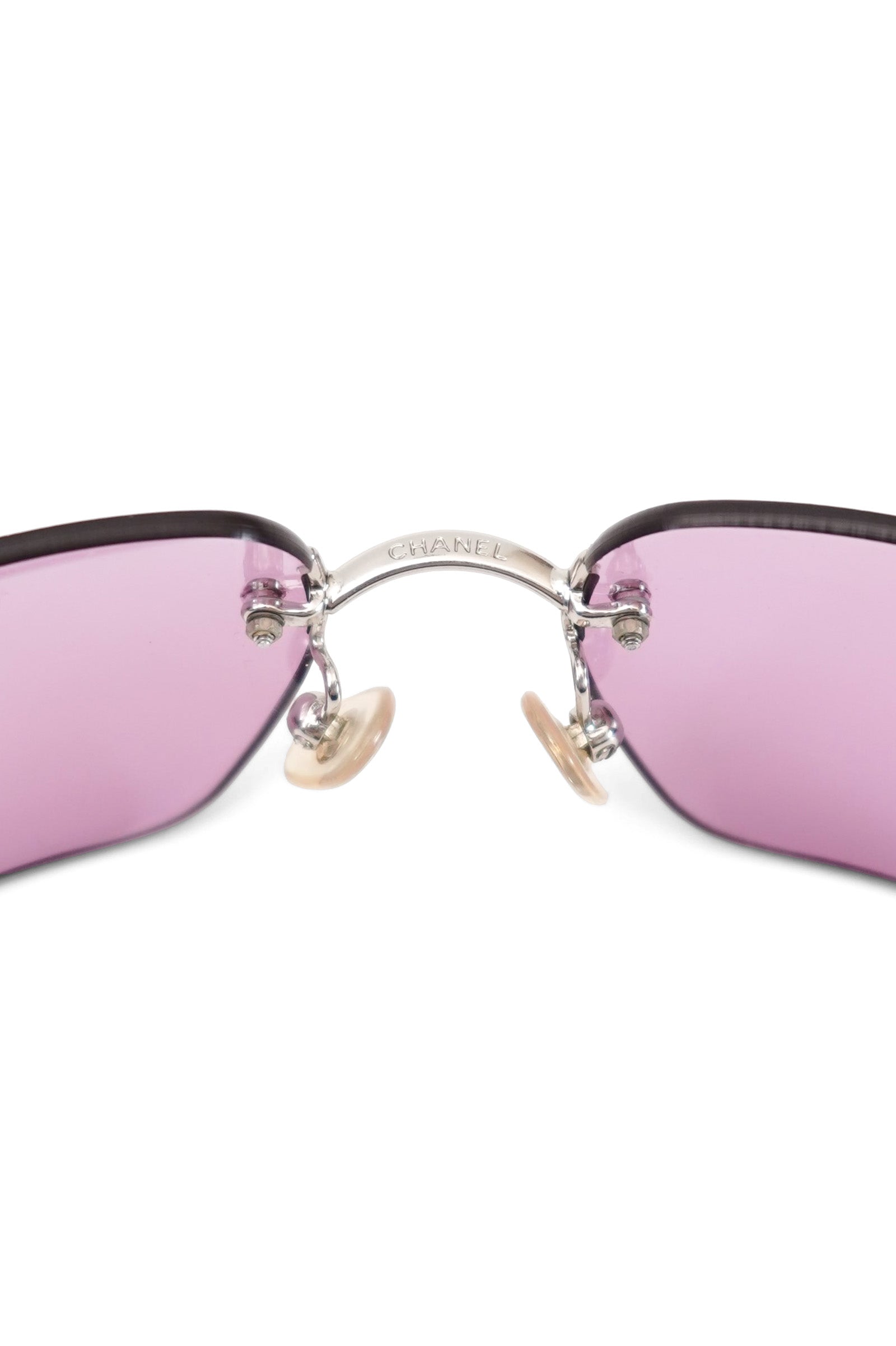 Vintage Chanel Pink Rimless Sunglasses 4017