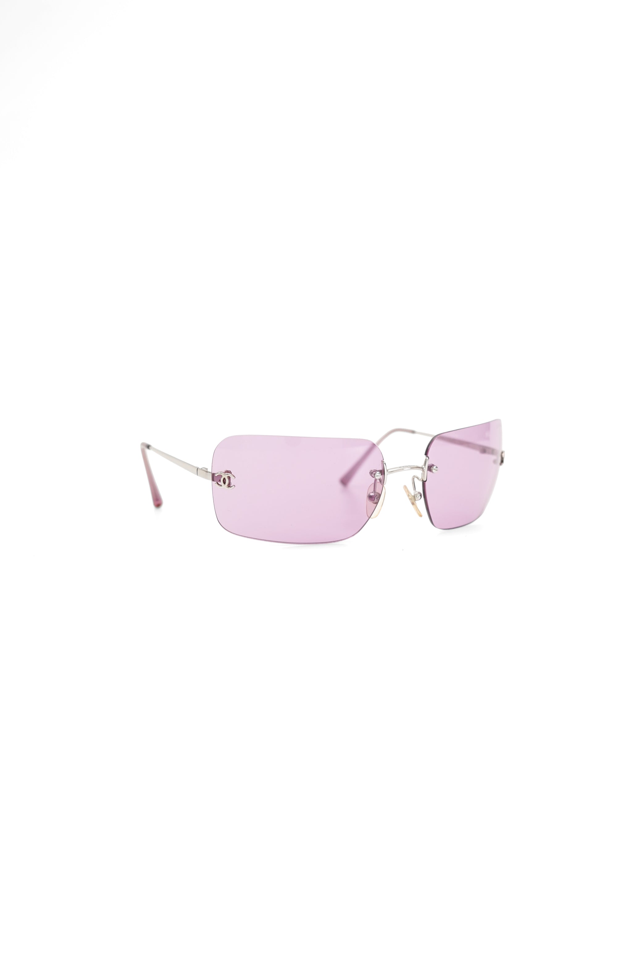 Vintage Chanel Pink Rimless Sunglasses 4017