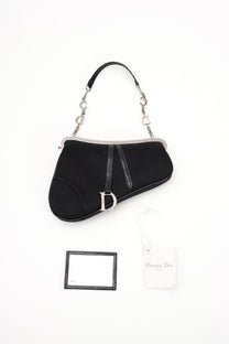 Dior Mini Black Satin Saddle