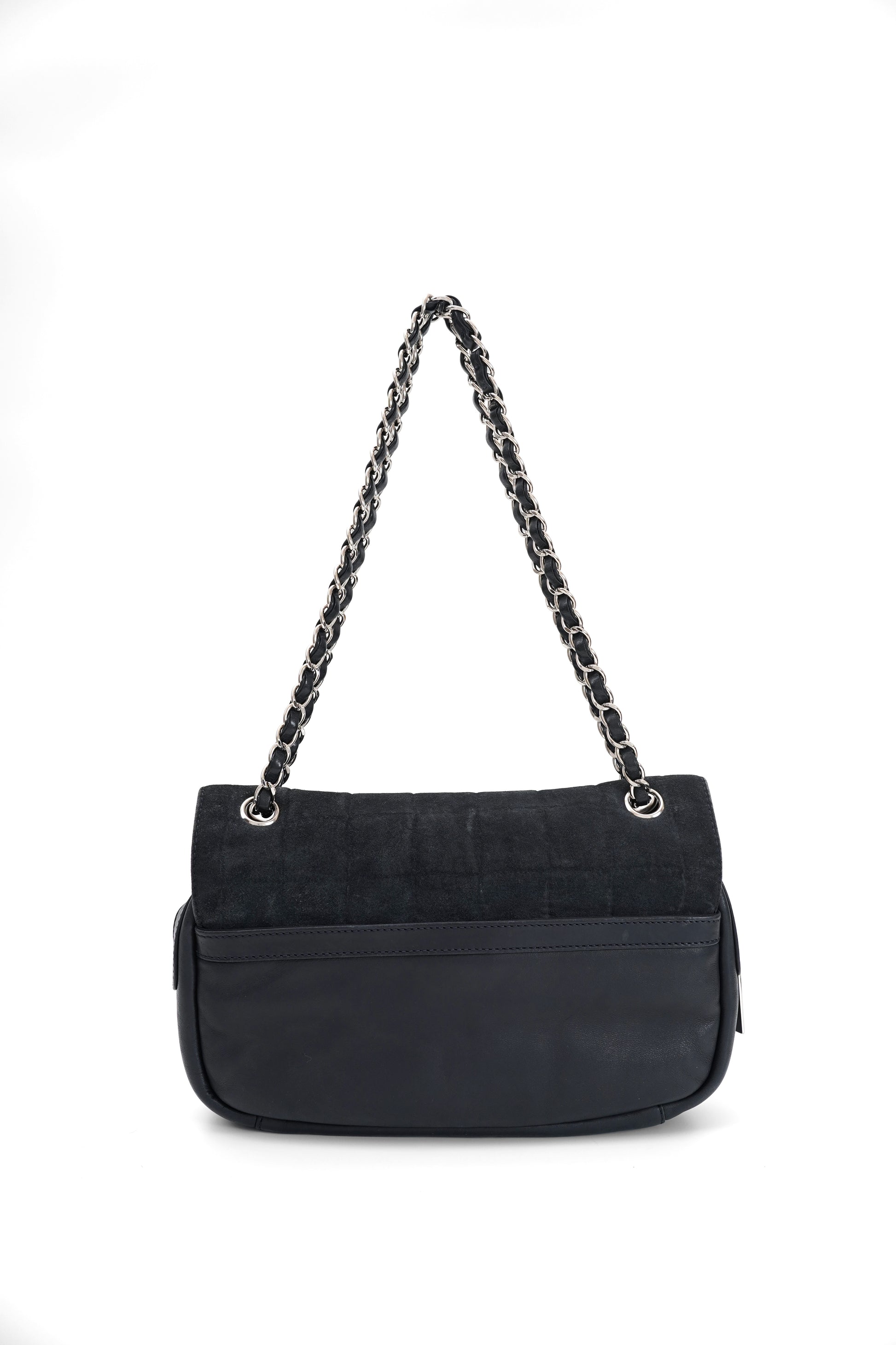 Chanel Sport Line Chocolate Bar Black Suede Flap Bag