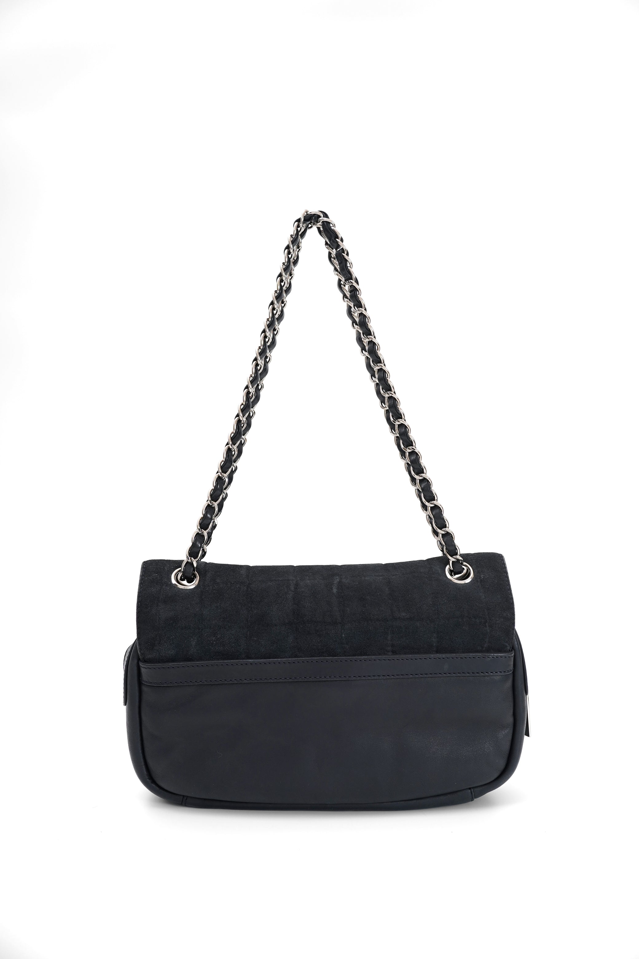 Chanel Sport Line Chocolate Bar Black Suede Flap Bag