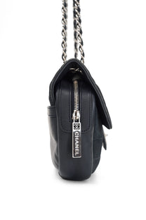 Chanel Sport Line Chocolate Bar Black Suede Flap Bag