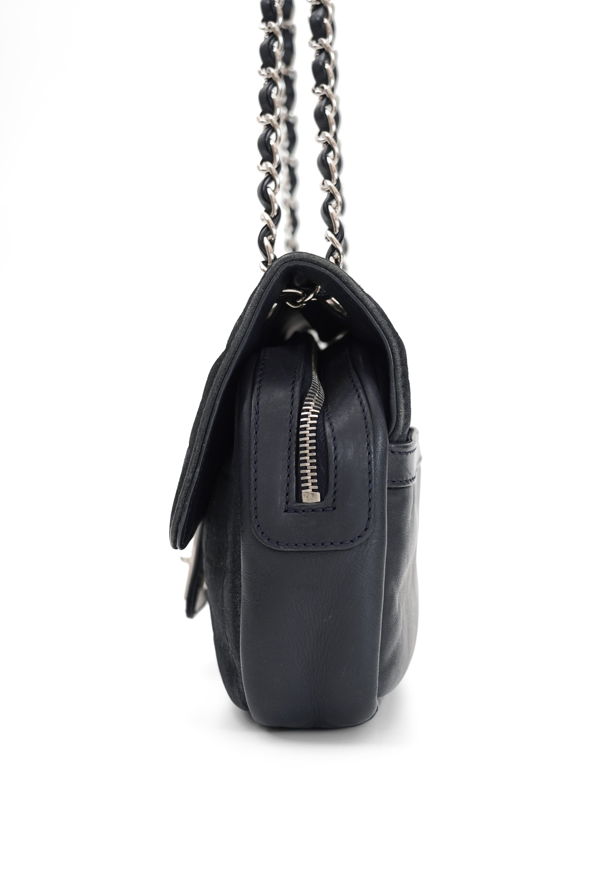 Chanel Sport Line Chocolate Bar Black Suede Flap Bag