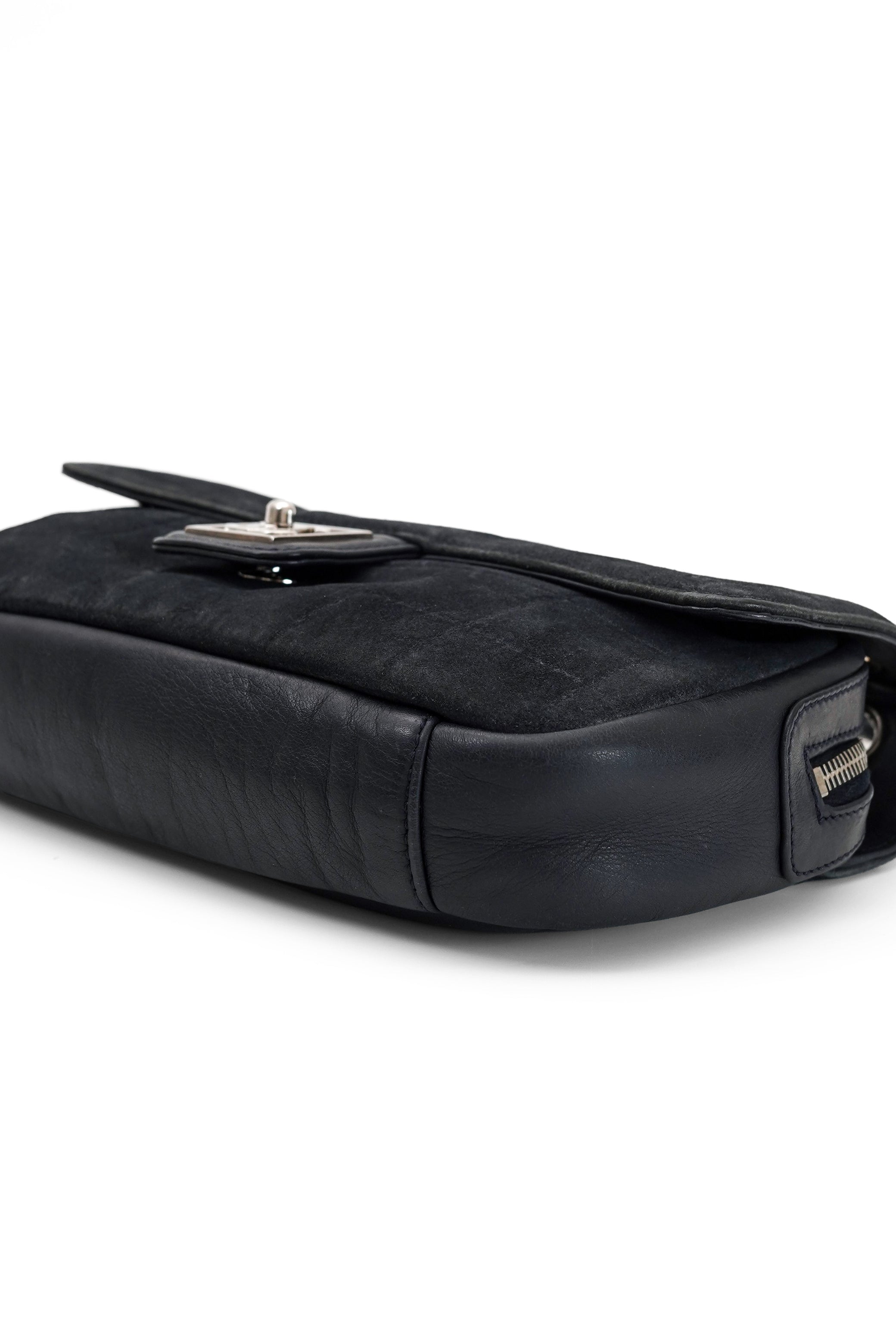 Chanel Sport Line Chocolate Bar Black Suede Flap Bag