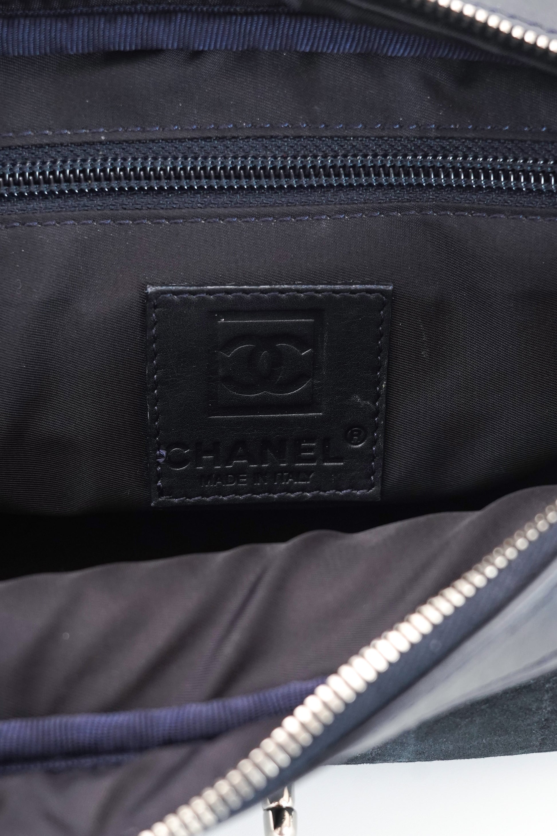 Chanel Sport Line Chocolate Bar Black Suede Flap Bag