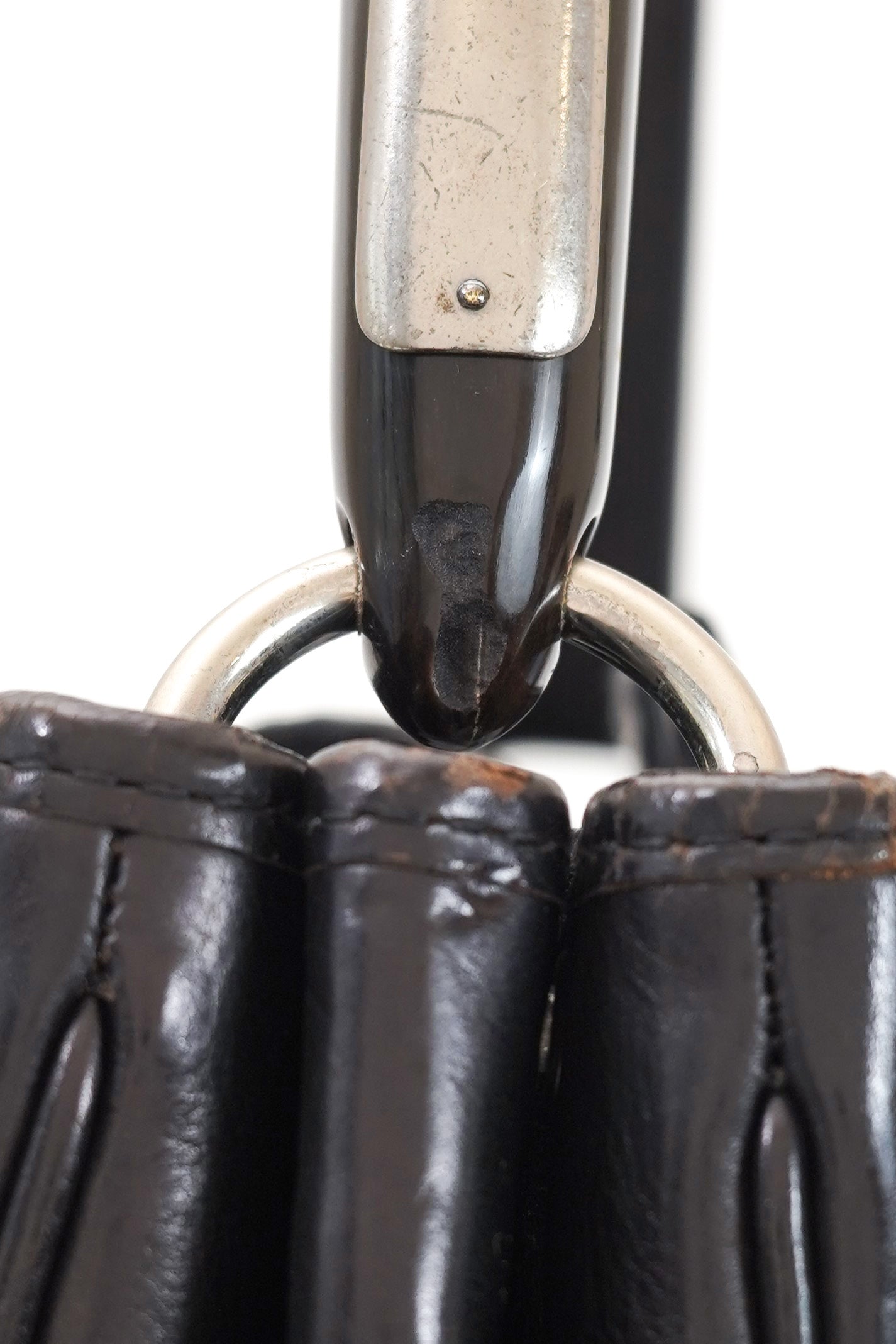 Vintage Yves Saint Laurent Square Mombasa Bag with Horn Strap