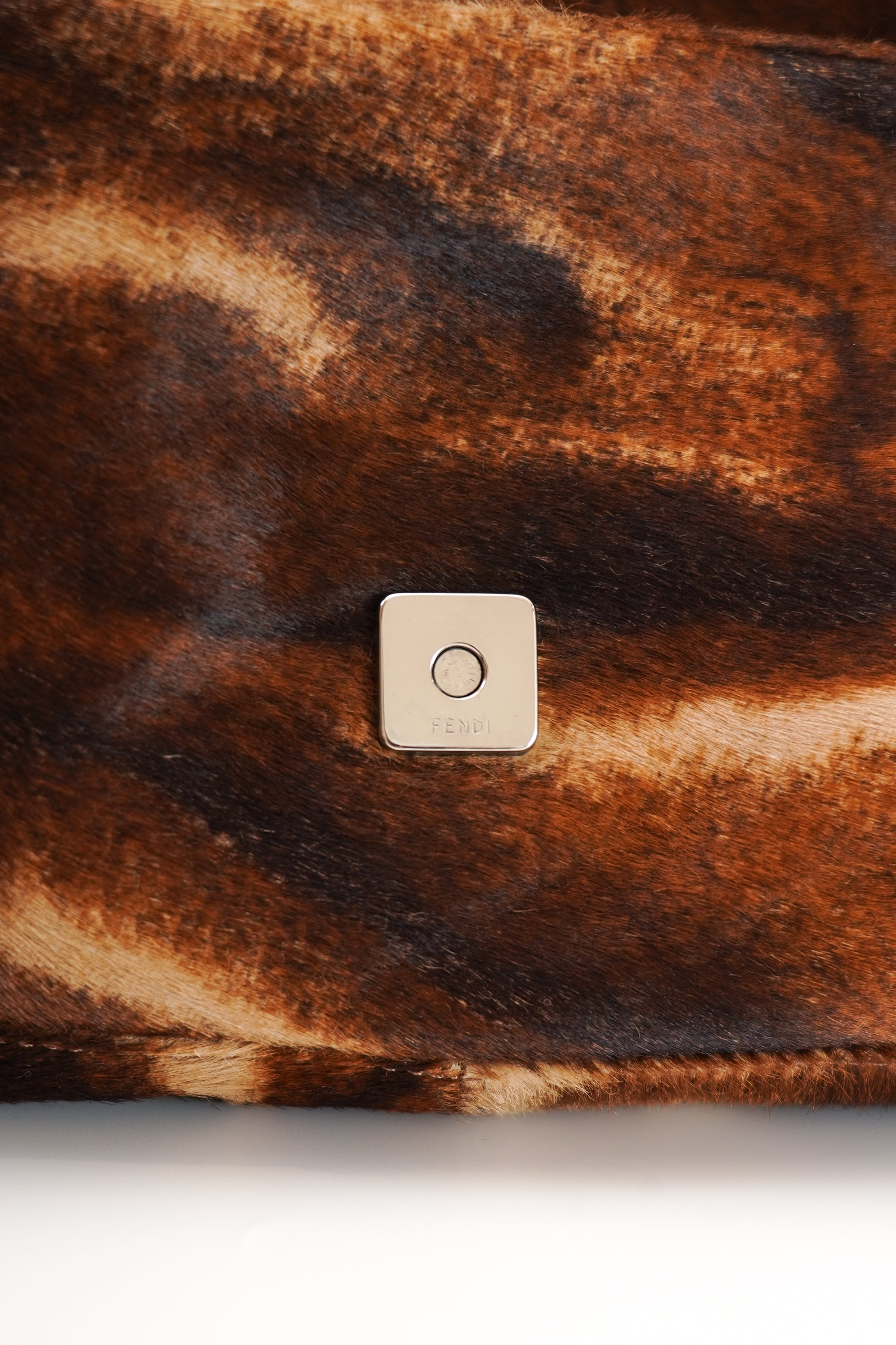 Fendi Brown Pony Hair Baguette