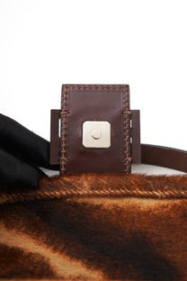 Fendi Brown Pony Hair Baguette