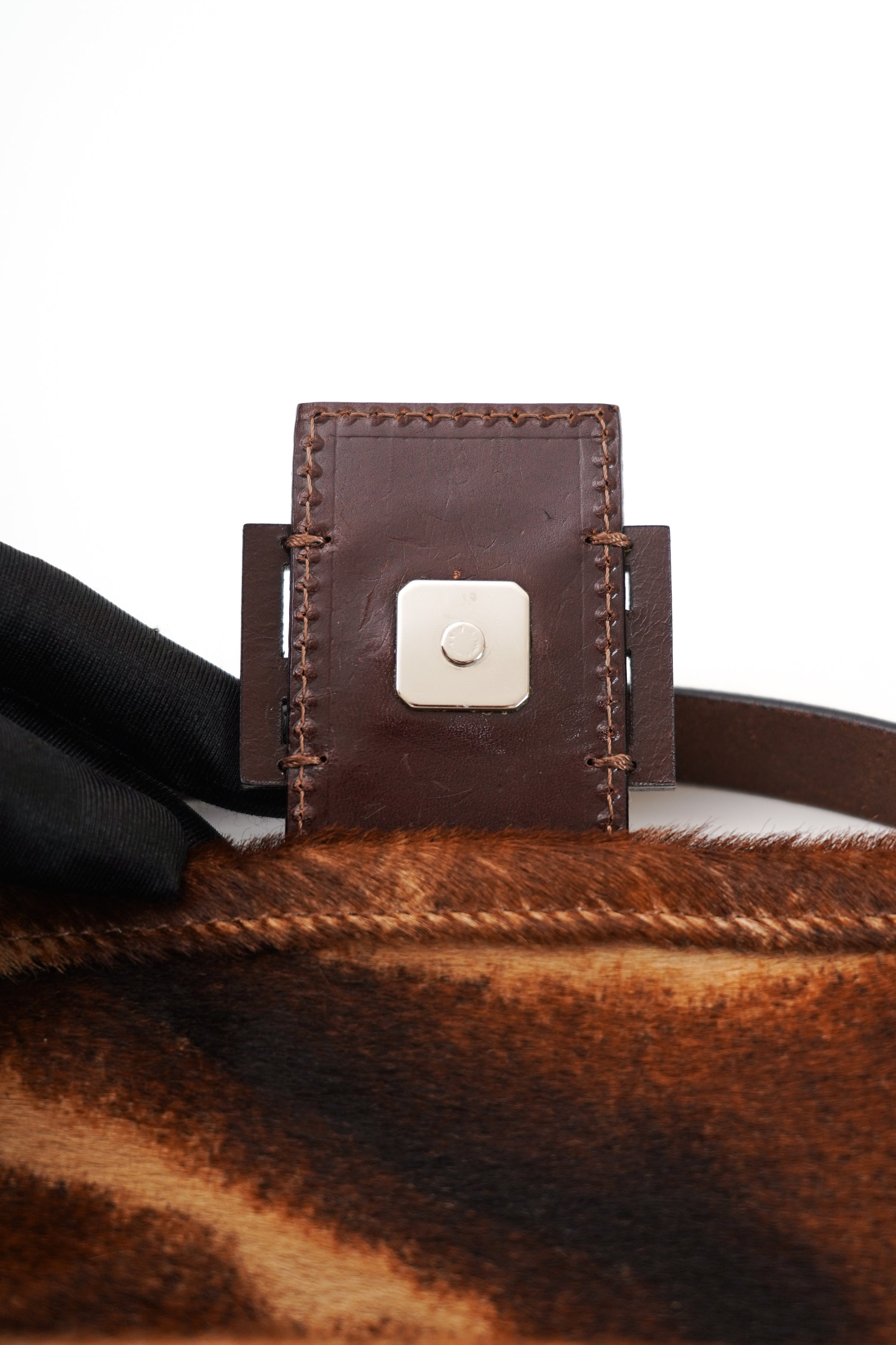 Fendi Brown Pony Hair Baguette