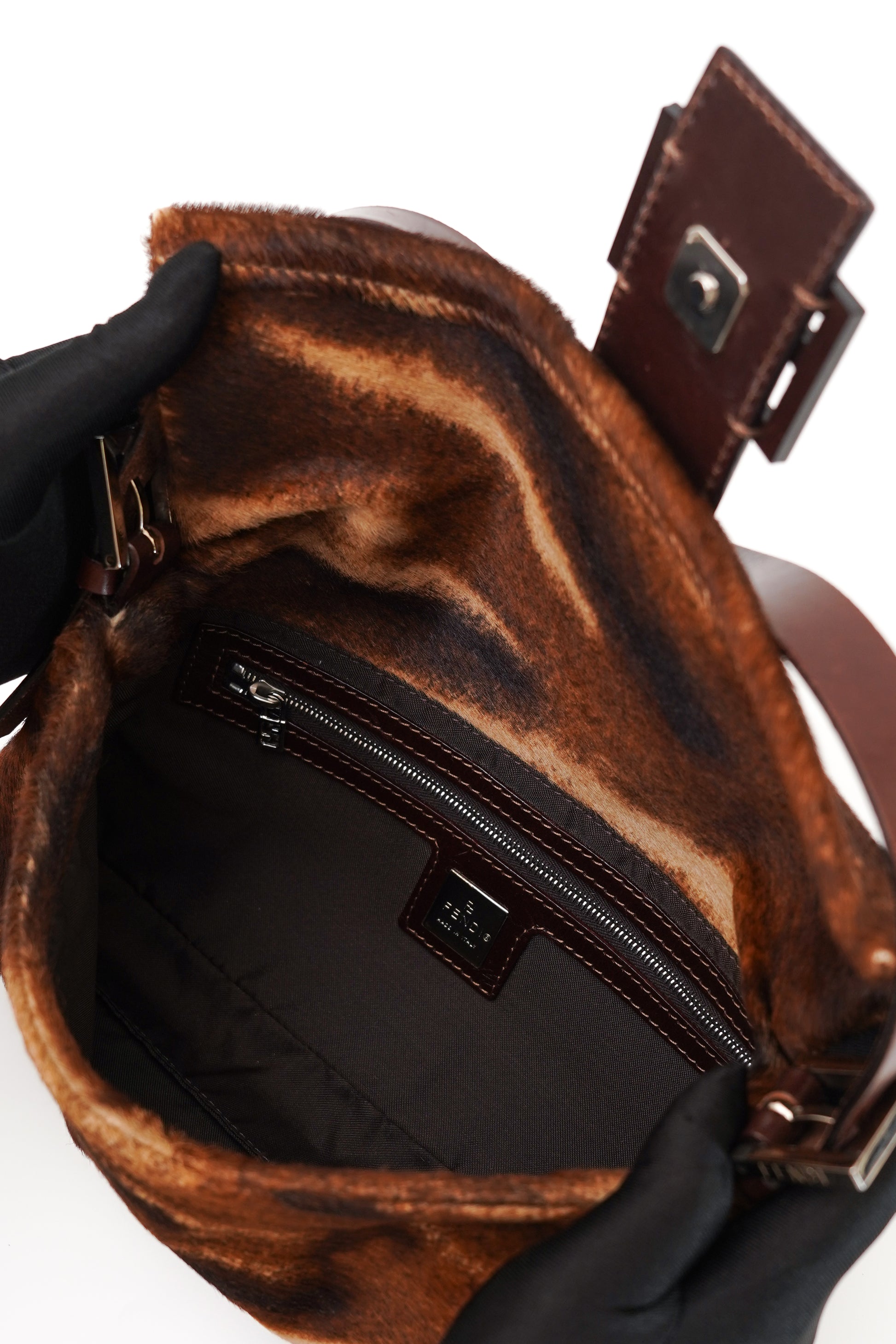 Fendi Brown Pony Hair Baguette