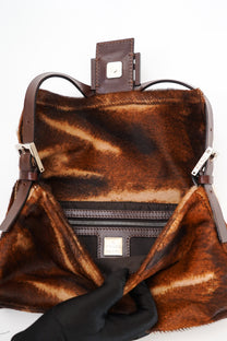 Fendi Brown Pony Hair Baguette