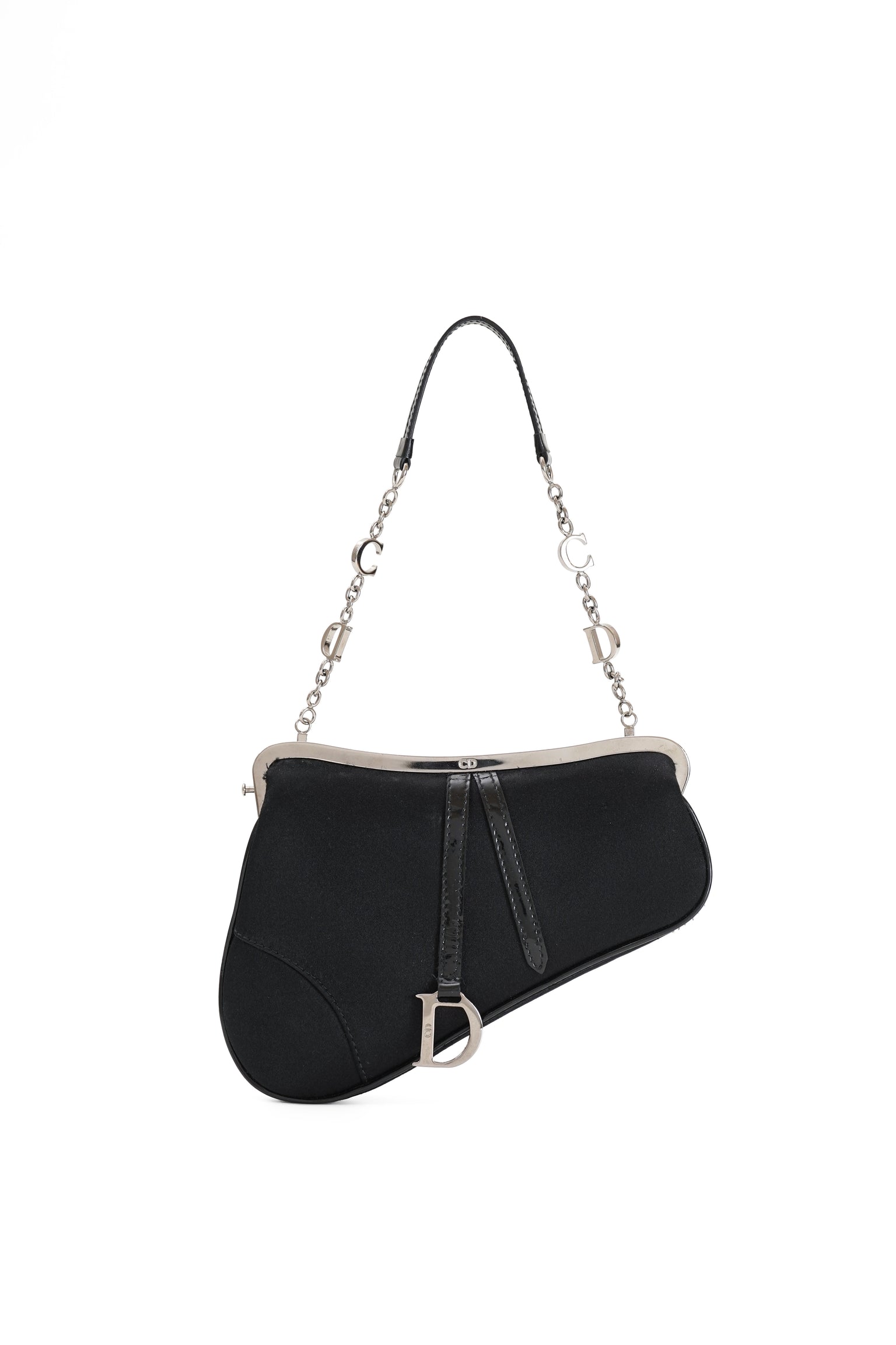Dior Mini Black Satin Saddle