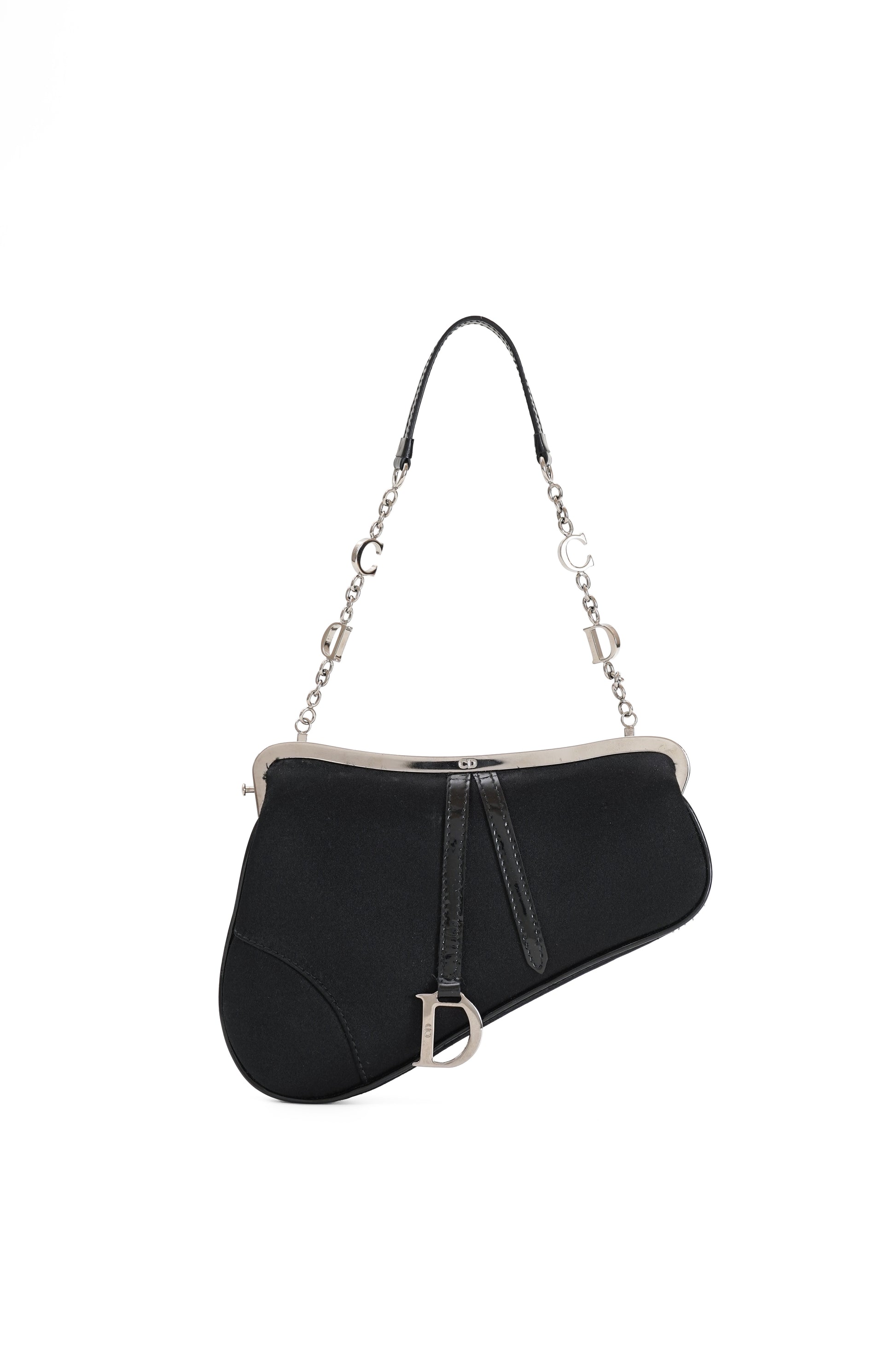 Dior Mini Black Satin Saddle