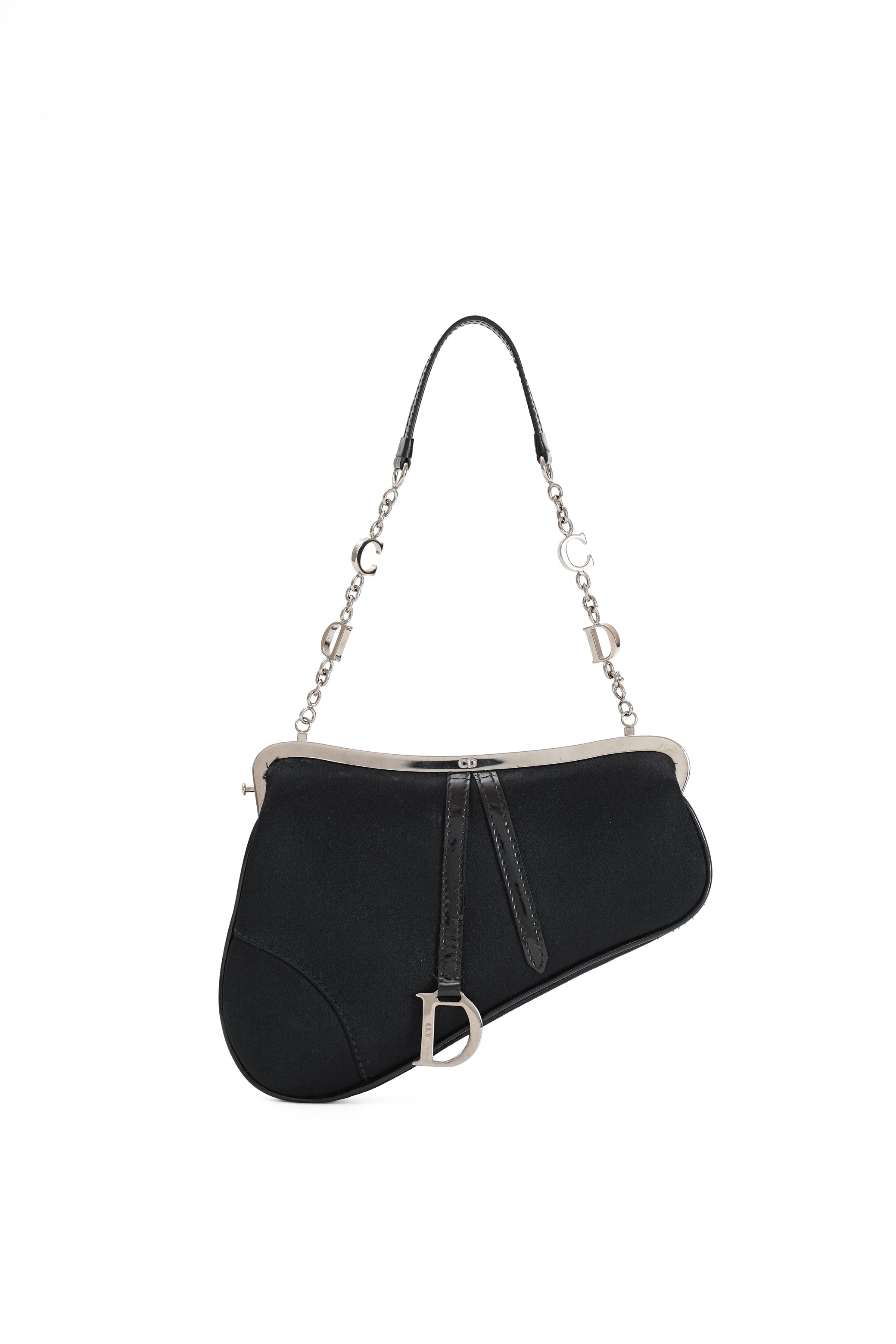 Dior Mini Black Satin Saddle