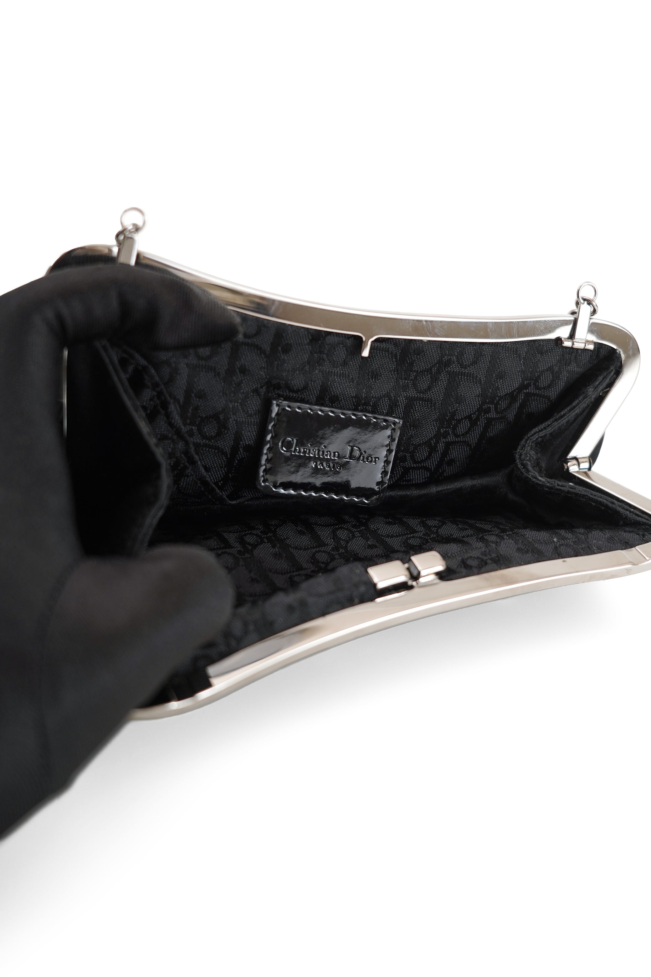 Dior Mini Black Satin Saddle