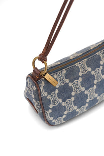 Vintage Celine Blue Macadam Denim Shoulder Bag