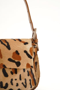 Vintage Fendi Leopard Pony Hair Baguette