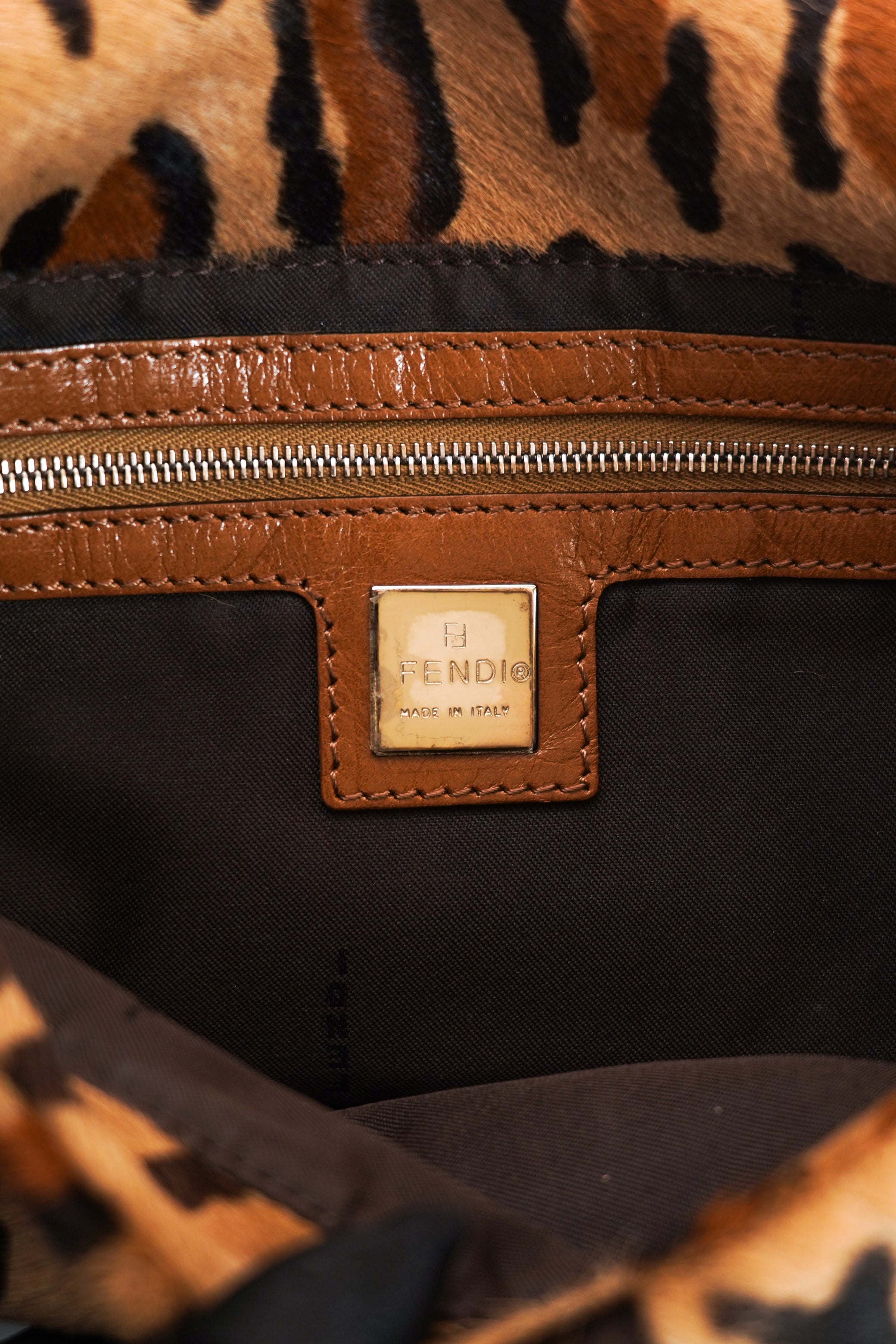 Vintage Fendi Leopard Pony Hair Baguette