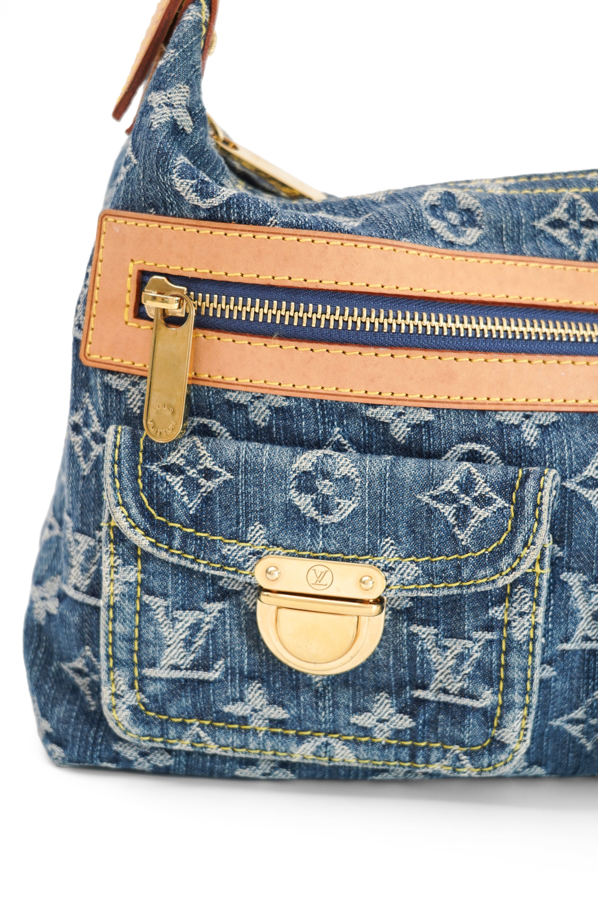 Louis Vuitton Blue Denim Baggy PM Monogram Shoulder Bag