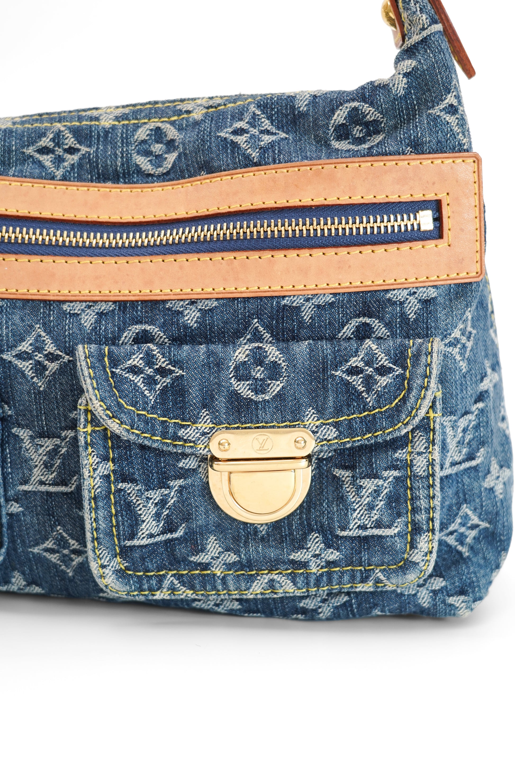 Louis Vuitton Blue Denim Baggy PM Monogram Shoulder Bag