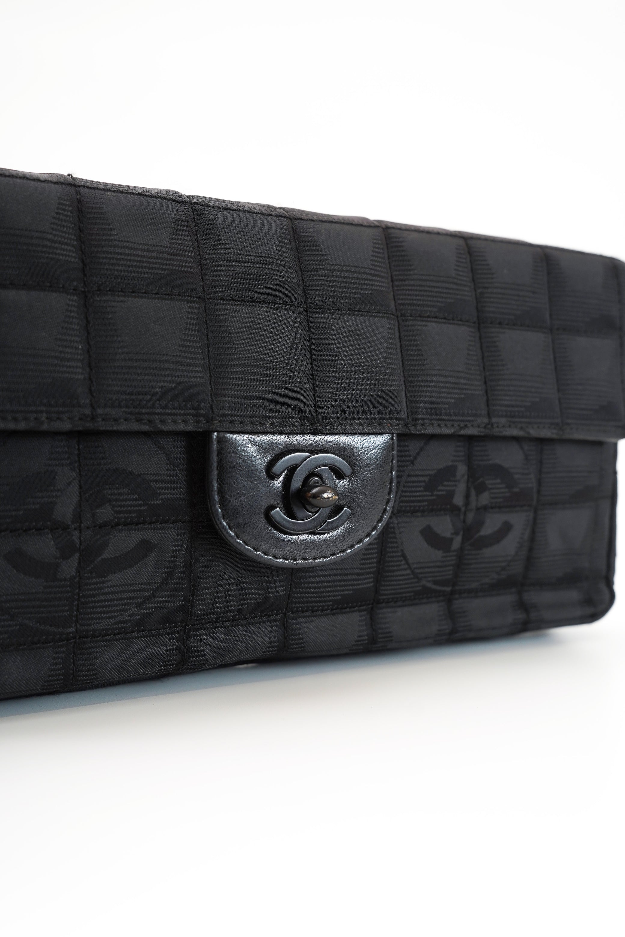 Chanel Black Travel Line East West Shoulder Bag