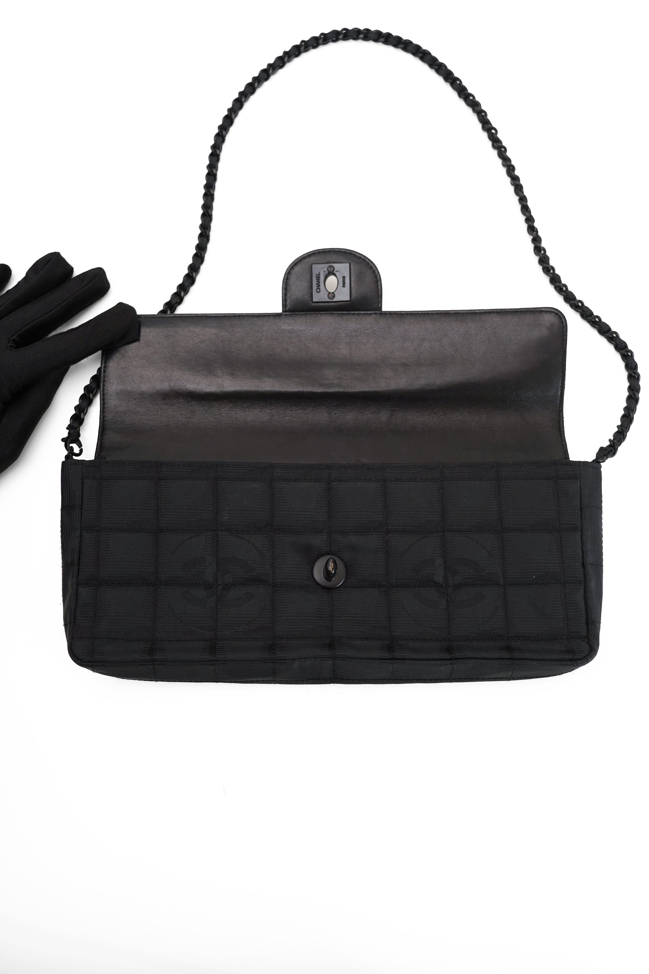 Chanel Black Travel Line East West Shoulder Bag