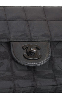 Chanel Black Travel Line East West Shoulder Bag