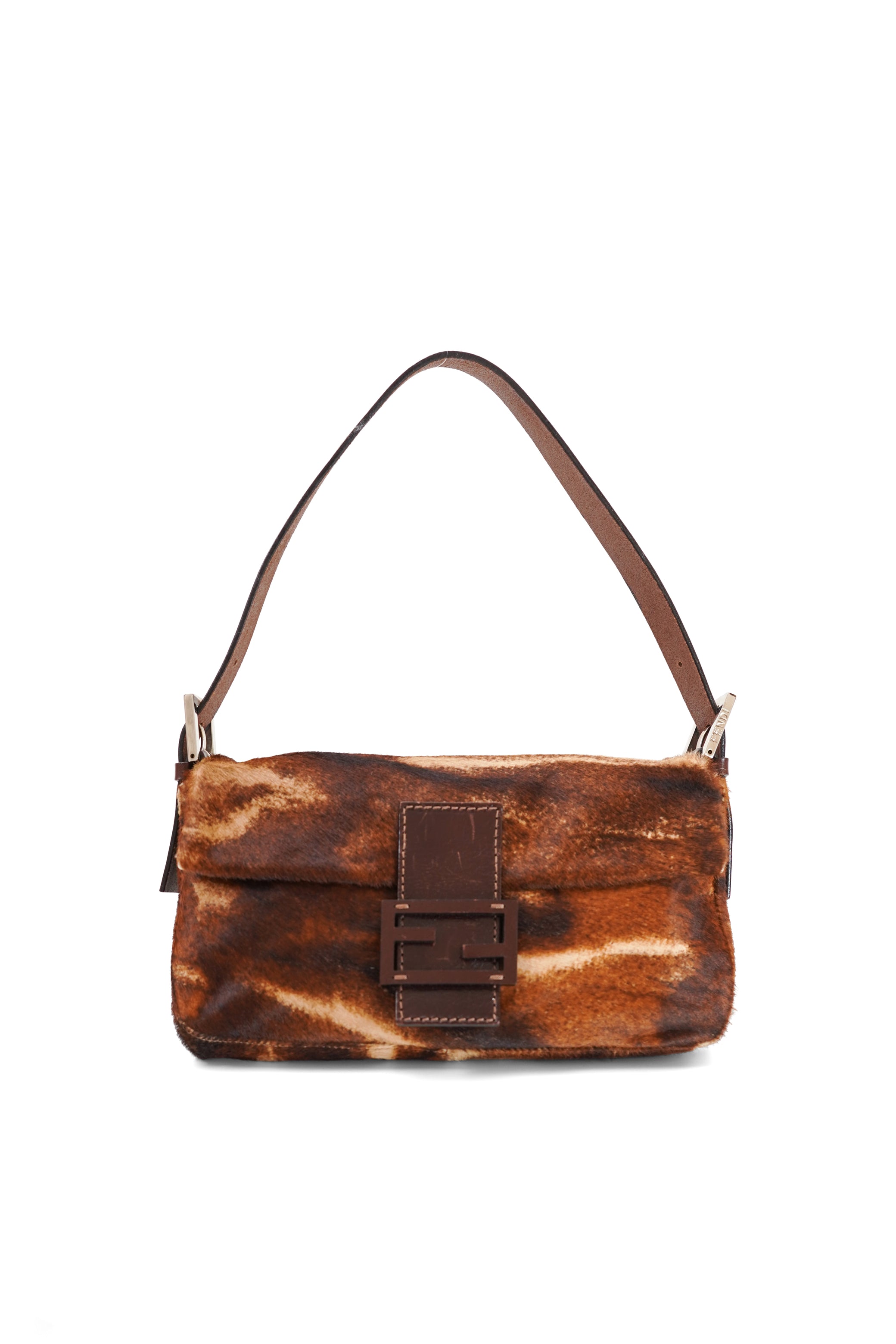 Fendi Brown Pony Hair Baguette